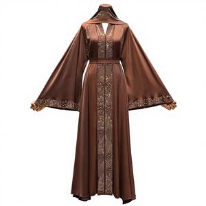 อาบายะห์แบบดั้งเดิมสีดำสไตล์ดูไบ ปี 2026 สำหรับผู้หญิงมุสลิมชาวตุรกีและซาอุดิอาระเบีย ผ้าโพลีเอสเตอร์ระบายอากาศได้ดี ใส่ได้ทุกฤดู ทั้งฤดูหนาว ฤดูร้อน และฤดูใบไม้ผลิ ความยาวระดับข้อเท้า - Product Image 1