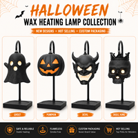 Lampe chauffe-bougie LANJO Ghotic Ghost Timer Dimmer avec hauteur réglable pour décoration d'Halloween
