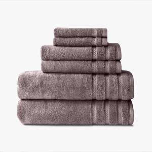 160 liste 6 Pc Ensemble de serviettes en coton de luxe-Serviettes de bain à séchage rapide, douces et durables pour hôtels, spas, salles de bain, fabriquées en Turquie - Product Image 1