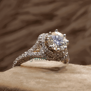 Round Cut Moissanite Cute Sterling Silver Prong Setting Engagement <b>Ring</b> for Women - Product Image 4