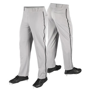 Pantalons de baseball pour adultes vêtements de sport couleur grise et ligne noire coton polyester matériel jeunesse pantalons de softball pour hommes - Product Image 4