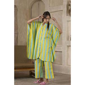 Ensemble kaftan pour femme Sunny Sky Stripe - Product Image 1