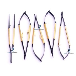 Porte-aiguilles, Ciseaux, Pinces Castroviejo, Micro-set d'instruments de suture à revêtement céramique pour usage ophtalmique et en microchirurgie - Product Image 3
