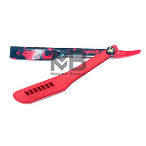 Lames professionnelles en acier inoxydable avec manche en bois de toilettage pour hommes de conception OEM Rasoirs Impression personnalisée pour salon de coiffure à domicile - Product Image 1