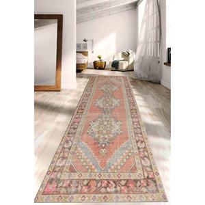 Tapis turc géométrique : style vintage, tapis antidérapant, tapis imprimé, tapis à poils doux - Product Image 1