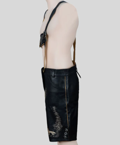 Lederhosen Nappa Nappa แบบพรีเมี่ยมสไตล์เยอรมันวินเทจสำหรับผู้ชาย - Product Image 3