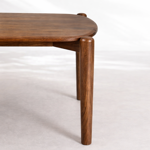 Table à manger ovale en bois de manguier massif GAIA |   Meubles de style Japandi du milieu du siècle |   Forme organique, design minimaliste de luxe - Product Image 3