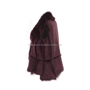 Gilet en cuir d'agneau bordeaux haut de gamme OEM 2026 pour femme, sur mesure, 100 % haute qualité, faible MOQ, grandes tailles, mode hiver - Product Image 3