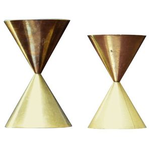 Ensemble de 2 vases de table en aluminium Art Déco en forme de quadrangle, pour la décoration de la maison et du bureau - Product Image 3
