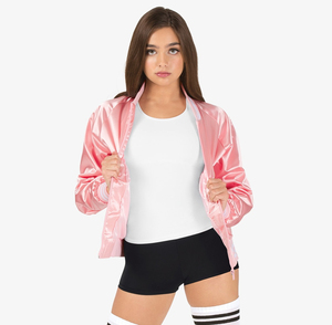 High Quality <b>Women's</b> Satin Polyester <b>Light</b> Bomber <b>Jacket</b> Solid Full Zip High Street Fashion Casual <b>Women</b> Satin Varsity <b>jacket</b> - Product Image 1