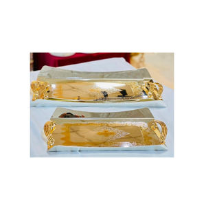 Elegant Designerถาดเสิร์ฟอาหารVINTAGEบ้านตารางตกแต่งถาดเก็บอาหารโดยอินเดียโลหะโลก - Product Image 3