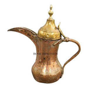 Attractive Design Metal Arabic Coffee Dallah Handmade Gold Shiny Polished <b>Teapot</b> Home & Hotel Usage Tea and Coffee Pot Supplies - Product Image 3