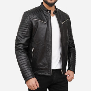 Veste en cuir pour homme, look décontracté moderne, manteau en cuir véritable, production en gros par usine OEM - Product Image 2