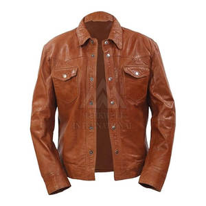 Chemises en cuir pour hommes de qualité supérieure, best-seller, couleur unie, confortables et respirantes, en vente en ligne - Product Image 2