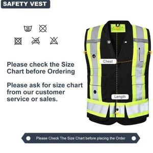 Gilets de sécurité réfléchissants haute visibilité avec poches personnalisées et construction avant à fermeture éclair vêtements haute visibilité gilet de sécurité réfléchissant - Product Image 6