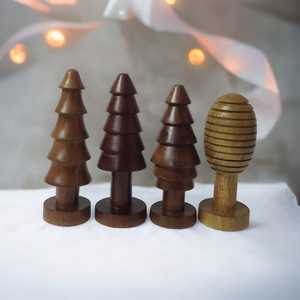 Árbol de Navidad de madera de mango terminado a mano en hermoso diseño estilo americano verde y dorado decoración del hogar del Festival de vacaciones de alta calidad - Product Image 5