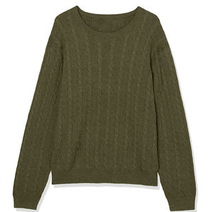 Plus Size Men's Crew Neck <b>Cable</b> Knit Pullover Sweater Heavyweight Solid Color Long <b>Sleeve</b> Casual New Arrival Autumn Wear Sweater - Product Image 4