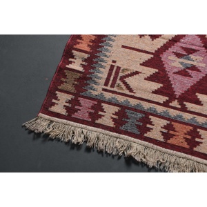 พรมวินเทจขนาด 3.1x6.1 ฟุต พรมตกแต่งสไตล์ตุรกี พรมลายต้นไม้และพืชสีแดงเบจ ทำจากขนสัตว์ - Product Image 3