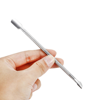 Pousse-cuticules double tête en acier inoxydable durable et réutilisable pour le nettoyage des ongles et le retrait du vernis gel – Outil de manucure professionnel en gros