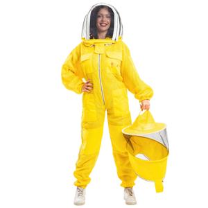 Ensemble d'apiculture à double voile, maille ventilée à 3 couches, voile d'escrime et voile rond, poignets élastiques, genoux renforcés - Product Image 1