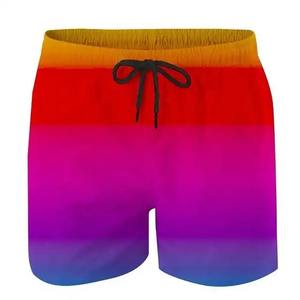 Men's High Street Style Summer Leisure Shorts Quick Dry & Comfortable with <b>Elastic</b> <b>Waistband</b> & Colorful Printing - Product Image 3