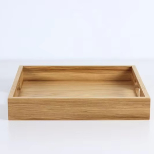 Plateau rectangulaire en bois d'acacia d'Amérique du Nord, bois massif haut de gamme, style rétro japonais simple, sculpté à la main, porte-thé fait à la main - Product Image 1