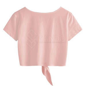 Top Corto Informal de Algodón de Color Sólido para Mujer, Diseño Personalizado, Transpirable, para Uso en Verano - Product Image 2