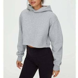 Último diseño de las mujeres pulóver Sudadera con capucha Otoño Invierno Crop Top Casual con cuello impreso Venta caliente - Product Image 6