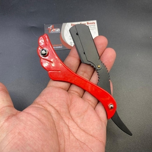 Rasoir de coiffeur professionnel de haute qualité lame unique remplaçable Logo personnalisé rasoir de rasage droit en acier inoxydable noir rouge - Product Image 4