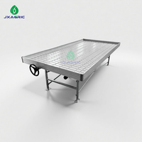 Système de table hydroponique à flux et reflux, banc roulant commercial pour la culture de semis et de légumes en serre