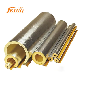 ISOKING isolamento termico tubo di lana di vetro coperto da foglio di alluminio isolante tubo <span class=keywords><strong>caldaia</strong></span> in fibra di vetro - Product Image 1