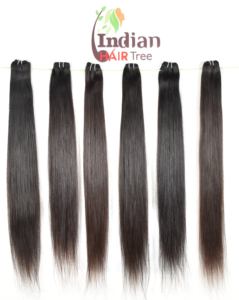 Vente en gros Fabrication de paquets droits de temple indien brut bon marché vierge couleur naturelle cuticule noire alignée vague naturelle humaine - Product Image 2