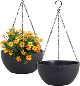 Grand panier suspendu minimaliste en cristal de 10 pouces de large pour plantes grimpantes et fleurs - Product Image 1