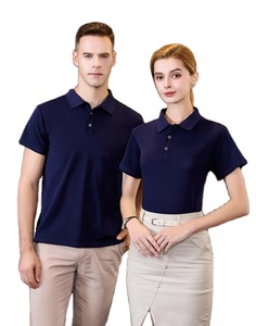 Logo imprimé OEM 200g 65% coton 35% polyester T-shirt publicitaire à col rabattu T-shirt de style formel pour hommes - Product Image 1