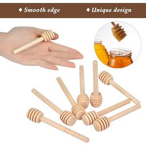 Palitos de madera para miel, palitos de miel para sumergir mermelada de miel, mini palitos de panal para dispensar miel, Llovizna de miel - Product Image 2