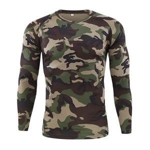 Venta al por mayor de camuflaje de manga larga para hombre de verano táctico al aire libre de secado rápido de caza Camo Camiseta de manga larga - Product Image 1
