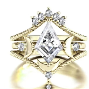 Anillo de Compromiso de Plata 925 con Moissanita en Forma de Cometa, Engaste Clásico con Puntas, Chapado en Oro, Anillo de Boda de Lujo Certificado - Product Image 6