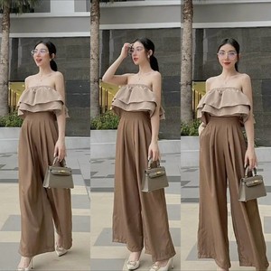 2023 Women's Summer Casual Fashion Sets Easy-to-Wear Solid Pattern Knitting Fabric Customized Packaging Vietnam Manufacturer - Product Image 5