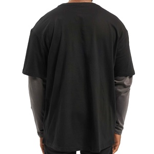 Custom <b>Men's</b> <b>Cropped</b> 100% Cotton T-Shirts Blank Plain Double Layer T-Shirts Oversized Breathable Full Sleeve T-Shirts <b>For</b> <b>Men's</b> - Product Image 2