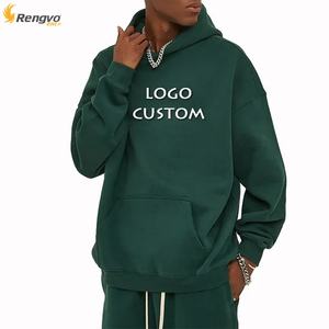 Sweat à capuche épais décontracté pour homme, 350g, style streetwear hip-hop, anti-rétrécissement, couleur unie, coupe classique, personnalisable, pour l'hiver - Product Image 1