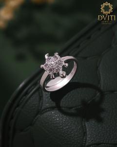 Women's Daily Wear Fine Silver <b>Turtle</b> <b>Ring</b> Religious Style India - Product Image 2
