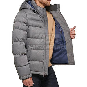 Chaqueta acolchada de invierno para hombre con logotipo personalizado, chaqueta informal con estampado acolchado, chaqueta de invierno acolchada de alta calidad a la venta - Product Image 5