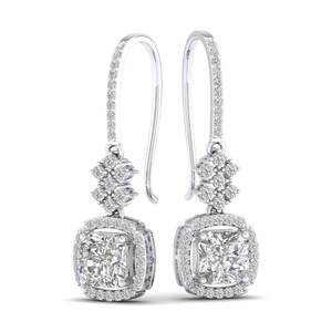 Boucles d'oreilles créoles REYES au design élégant, taille radiant, 4,74 carats, moissanite, pour femmes, or 14K 18K, bijoux pour mariage et soirée - Product Image 5