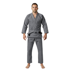 Ensemble d'uniformes de judo gris en tissu perlé modal 450 GSM, durable, respirant, séchage rapide, pantalon robuste, entraînement, OEM personnalisé, arts martiaux - Product Image 3