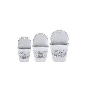 Mini ensemble de pots de fleurs en métal galvanisé rustique pour décoration extérieure et intérieure Design classique pour sol de bureau pour plantes artificielles - Product Image 5