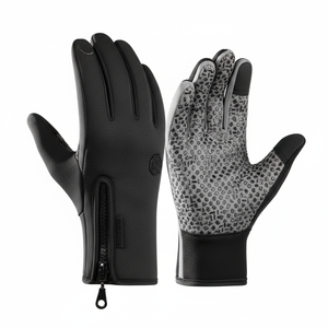 Guantes Unisex de Invierno para Todo el Dedo, Resistentes al Viento, con Cierre de Cremallera, Impermeables, Compatibles con Pantalla Táctil, Antideslizantes, para Senderismo y Ciclismo al Aire Libre - Product Image 2