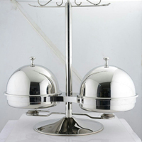 Chauffe-plat double avec support pour buffet d'hôtel Chauffe-plat rond pour fête