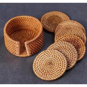 Acheter Dessous de Verre de Table en Osier Ovale Tissé à la Main en Lin de Jute Dessous de Verre en Rotin Naturel Dessous de Verre Tasse à Thé Tapis Tressé Porte-Verre - Product Image 3