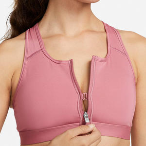 Soutien-gorge de sport respirant à fermeture éclair en V avec coussinets intégrés, haut court de yoga à la palangre, vêtements de sport pour femmes, nouvel arrivage - Product Image 4