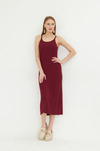 Vestido Chic de Punto con Cuello Halter para Mujer, Sin Mangas, Transpirable, de Punto Acanalado, de Alta Calidad, Servicios OEM Personalizables - Product Image 5